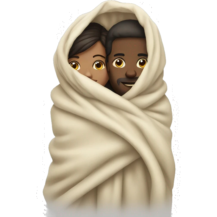 two people wrapped in a blanket emoji