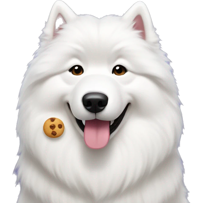 Samoyed with treats  emoji