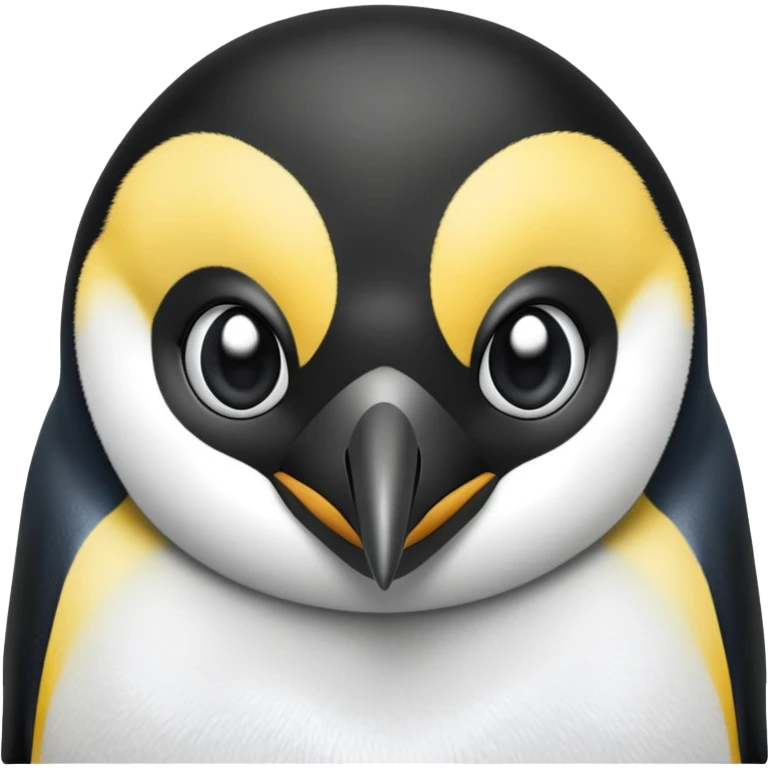 cinematic-adult-emperor-penguin-portrait-emoji,-head-tilted-playfully-and-inquisitively,-with-glossy,-pristine-plumage,-sparkling-eyes-filled-with-curiosity,-simplified-yet-irresistibly-adorable-features, black face emoji