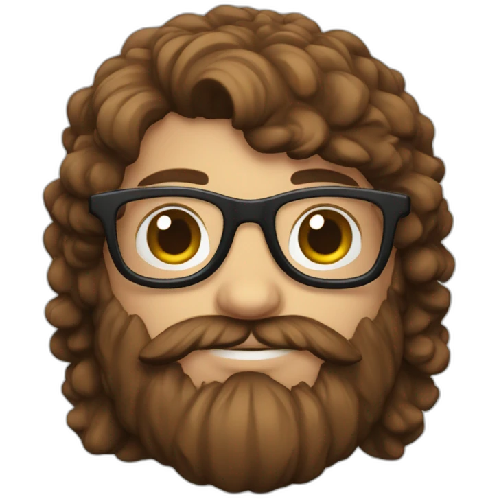 romain with glasses and borwn hair with beard emoji