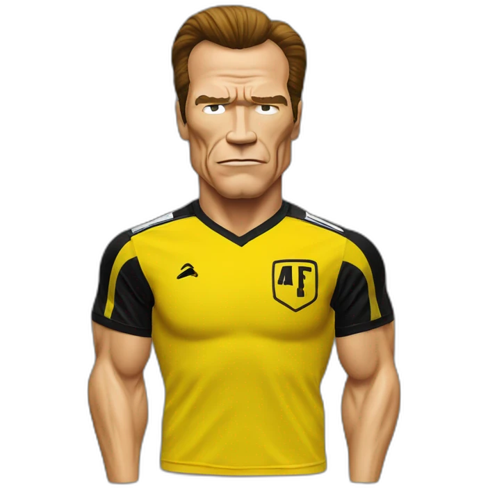 Arnold Schwarzenegger Terminator penarol soccer shirt yellow and black emoji