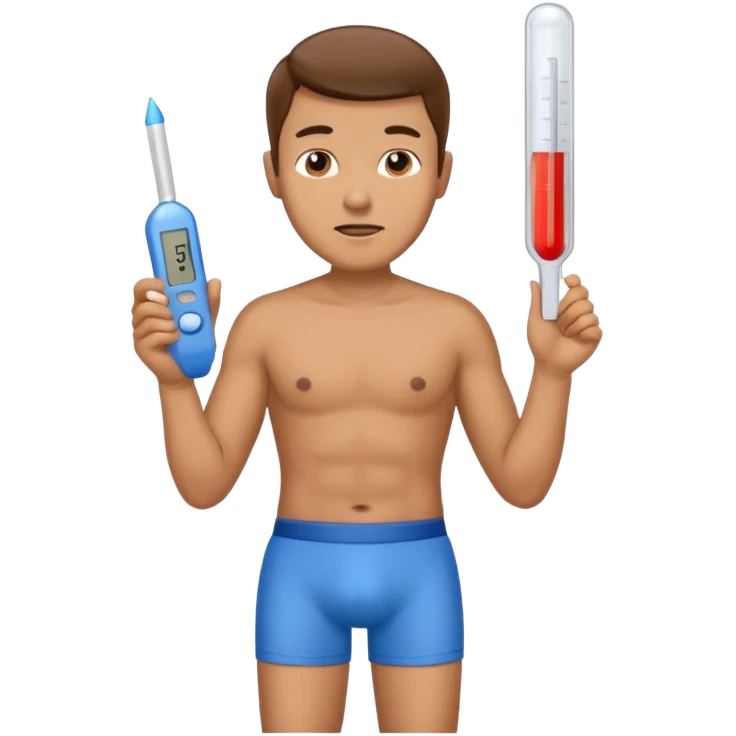 Мужские трусы рядом градусник emoji