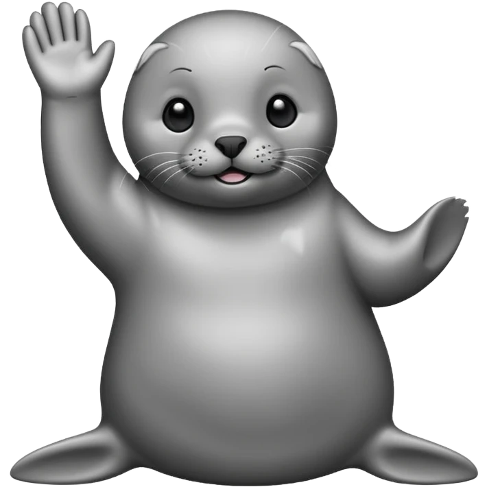 cute seal waving its flipper emoji