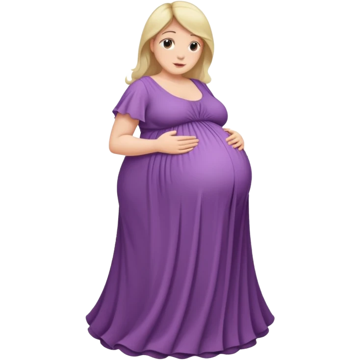 heavily pregnant woman with extremely large overdue belly emoji