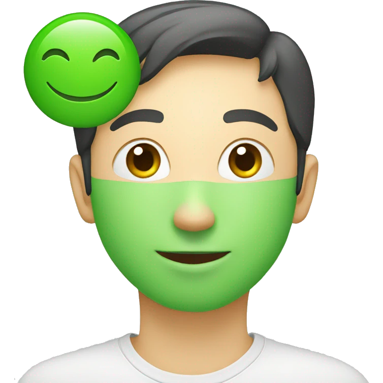 Green round icon with 素 word inside the round icon emoji