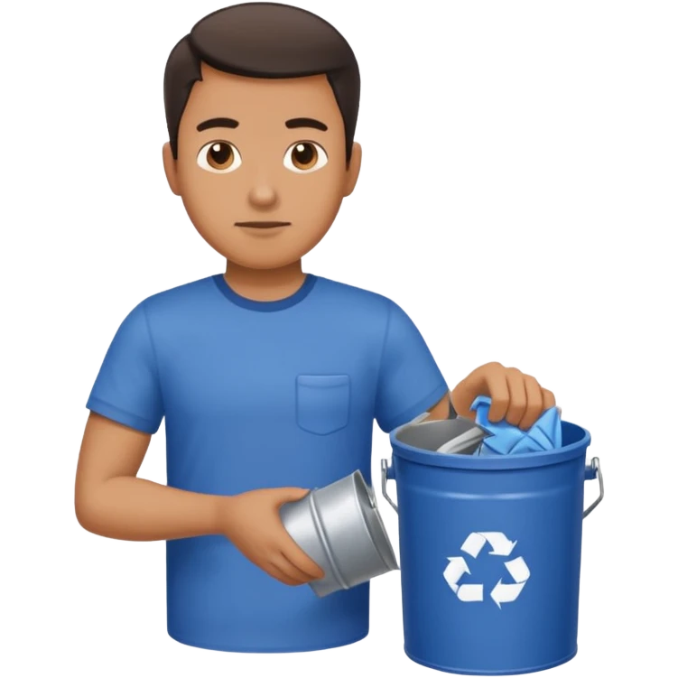 full side body man put the trash in can emoji