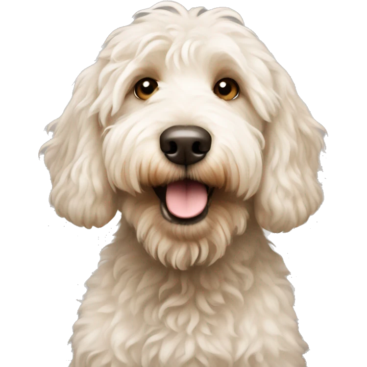 Whit Australian labradoodle  emoji