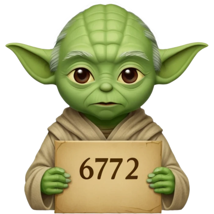 Yoda with the text 67  emoji
