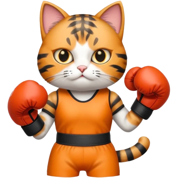 Cat with boxing gloves emoji