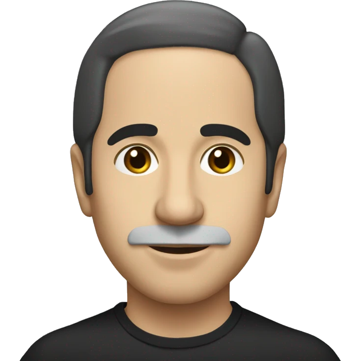 Paul Simon with dark straight hair and small beard emoji
