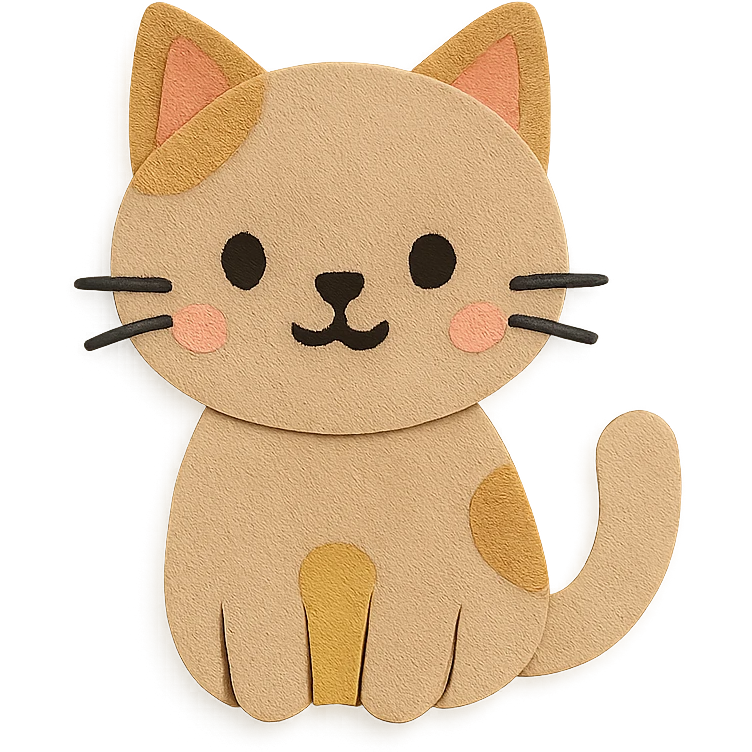 simple and cute paper-craft style cat emoji