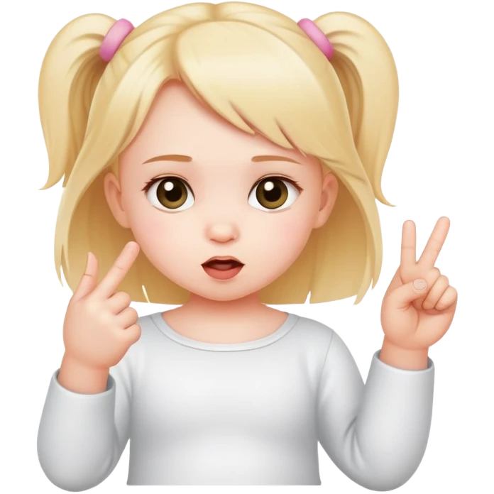 Cute baby girl doing middle finger  emoji