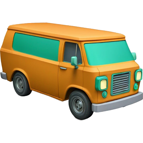 Detailed Papercraft Scooby Doo mystery machine chevy van emoji