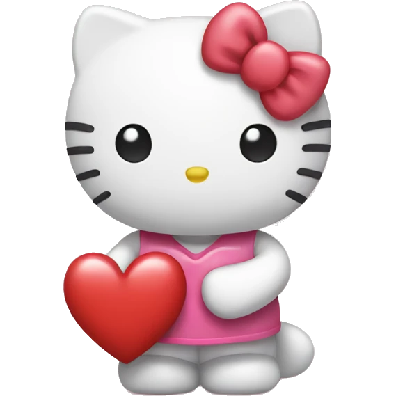 hello kitty holding heart  emoji