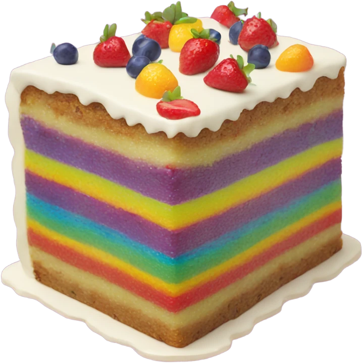 Rainbow fruit cake emoji