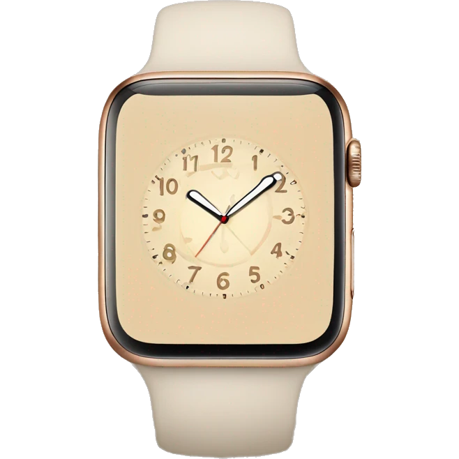beige apple watch with beige clock face emoji