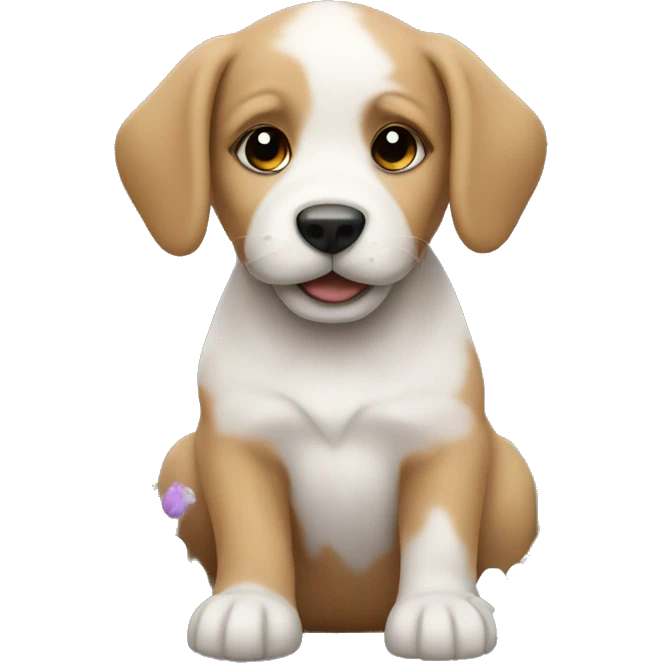 Puppy on a walk with flowers  emoji