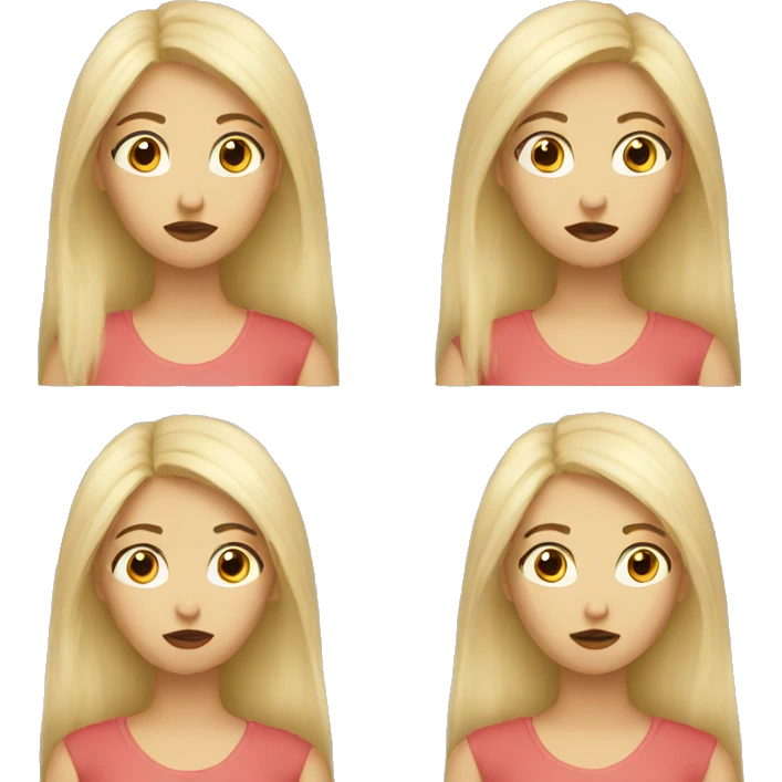 Confused girl white and blonde emoji