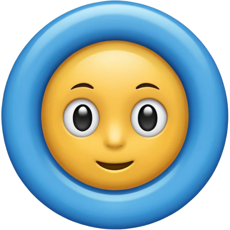 Chulito blanco dentro de un círculo azul emoji