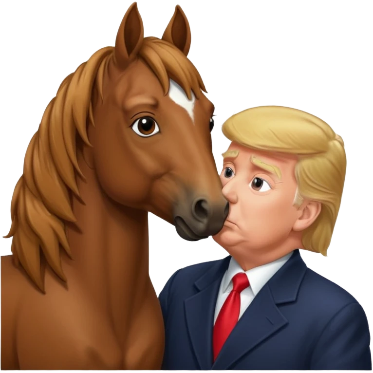 Donald trump kissing a horse emoji