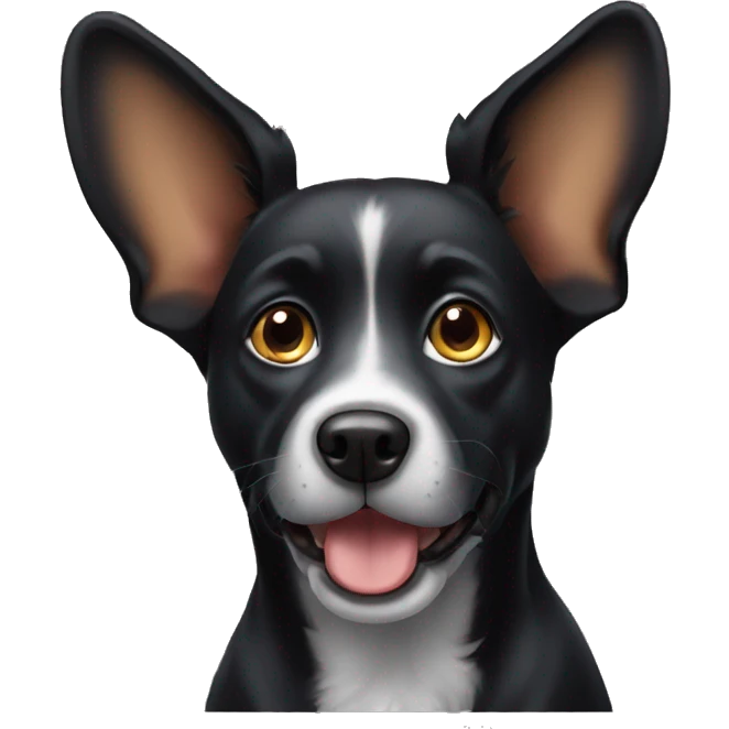 black dog with big pinty ears emoji