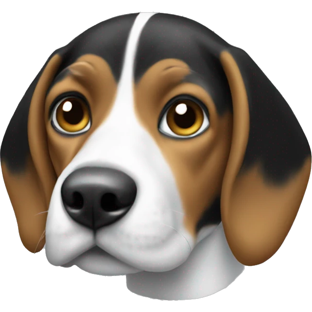 Black and white only Beagle emoji
