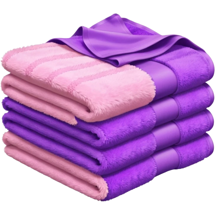 stack of soft pink and purple towels emoji