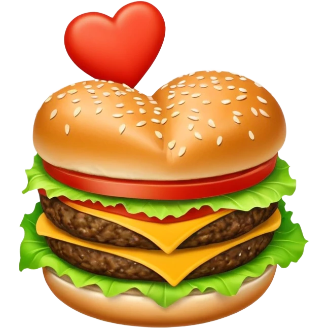 heart shaped burger emoji