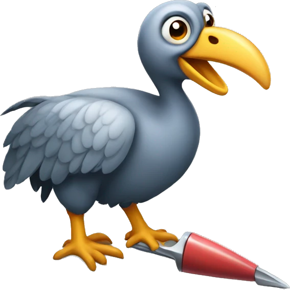 Dodo bird with a tool emoji