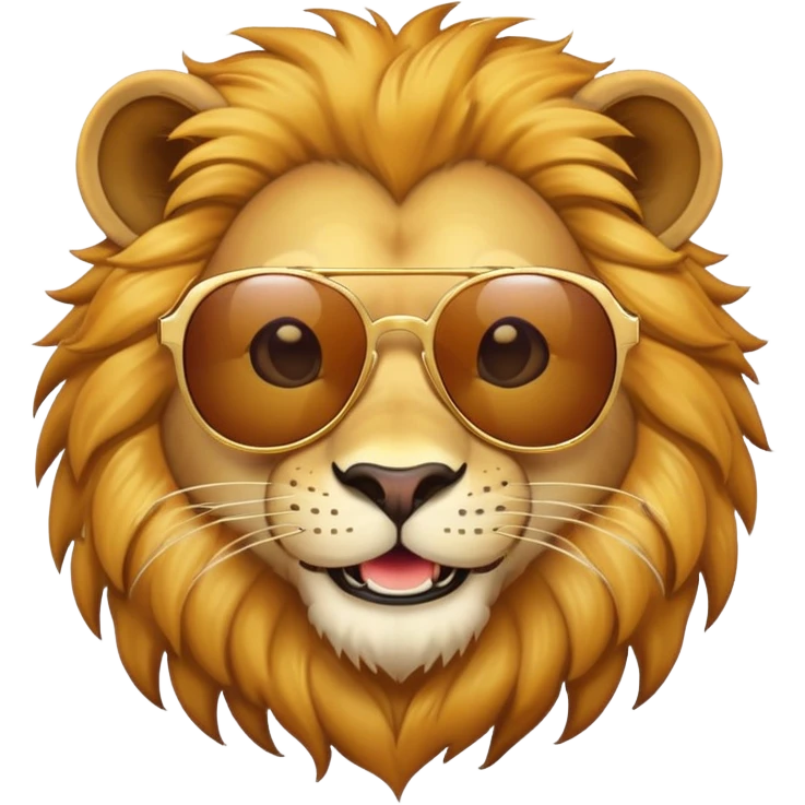 lion with sunglasses, smiling emoji