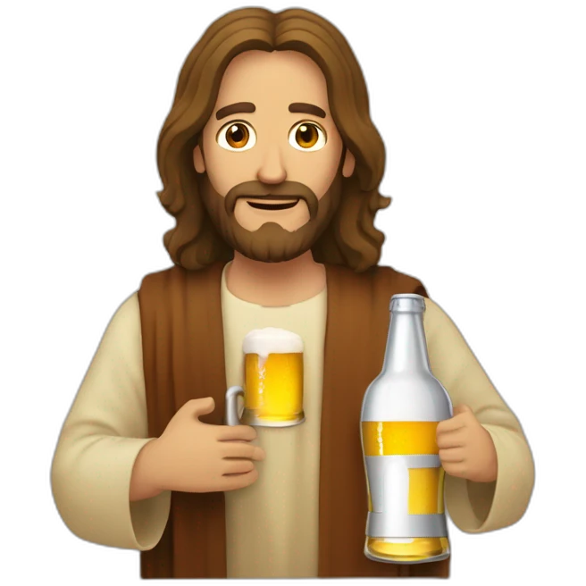 Jesus qui boit une bière emoji