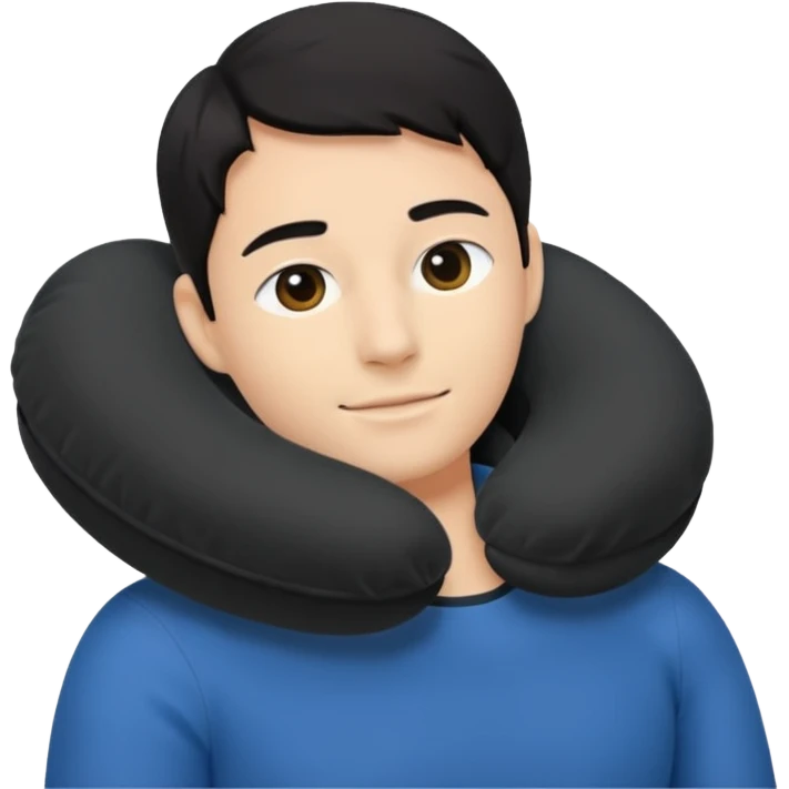 black Travel Neck Pillow emoji