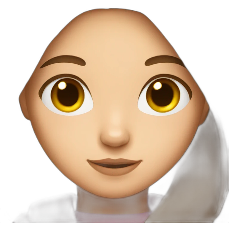 girl with brown hair and cat emoji