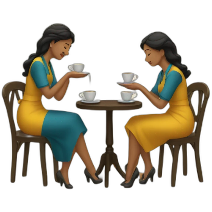 Dos mujeres tomando café  emoji