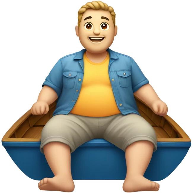 Fat guy on boat emoji