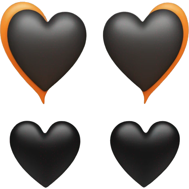 Half black and half orange heart emoji