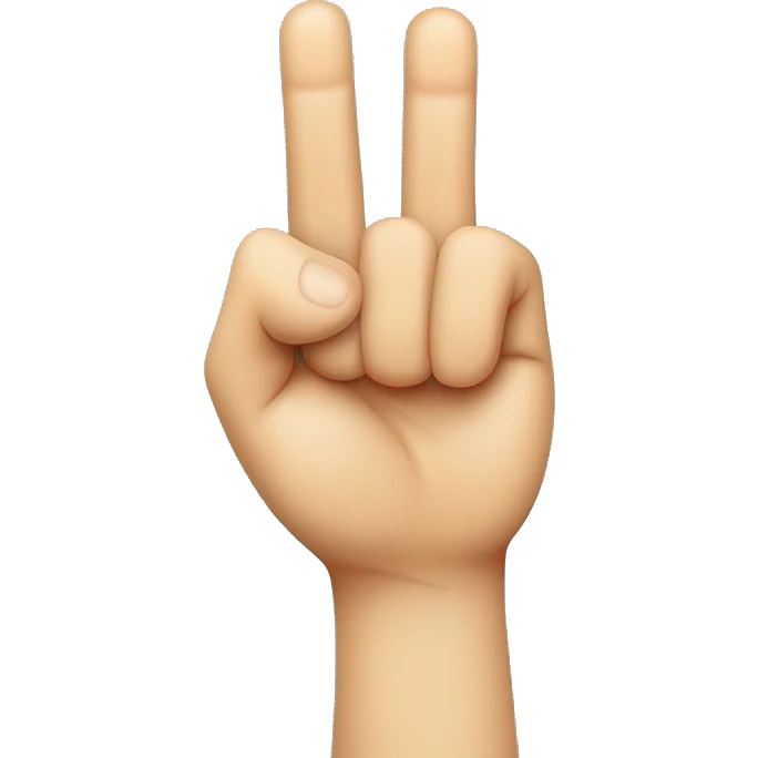 a hand with the thumb between the index finger and the middle finger emoji