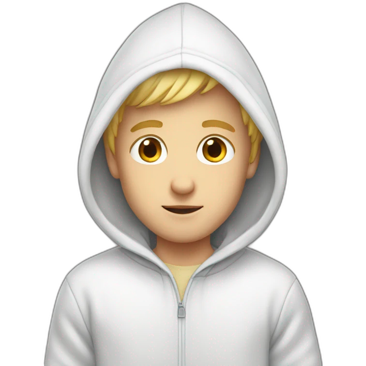 Cute white boy wearing hoodie emoji