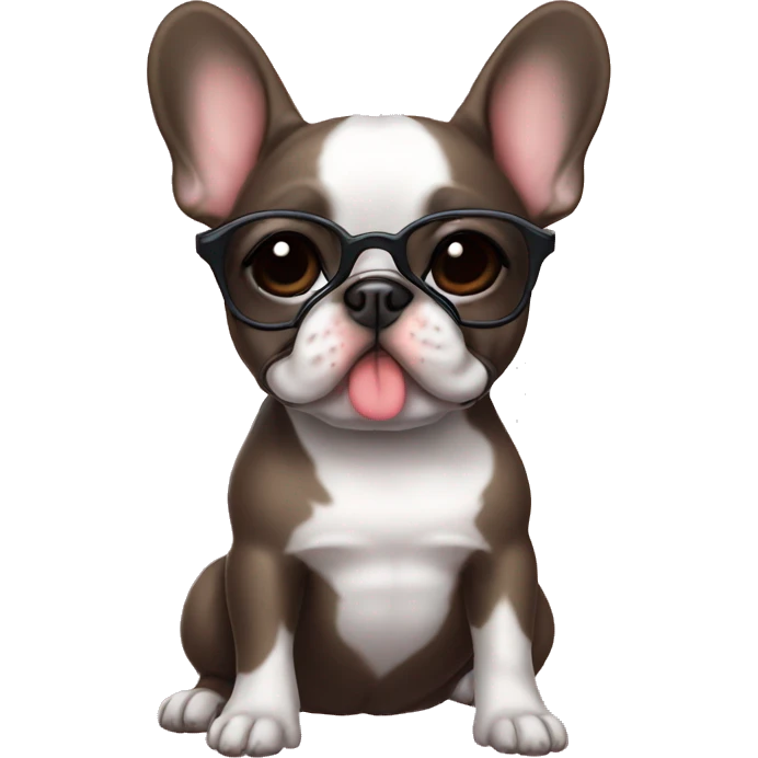 Frenchie in heart glasses emoji