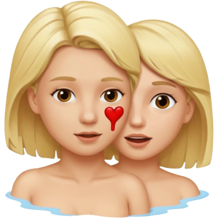 Sexy naked blonde woman with big boobs having sex with man cum emoji