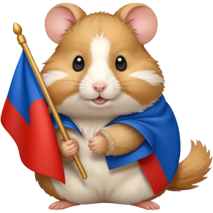a hamster holding a Russian flag emoji emoji