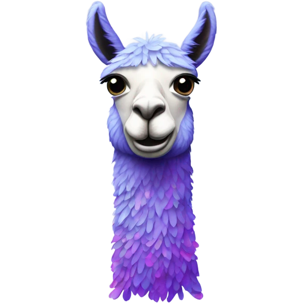 Purple and blue Confetti Llama emoji