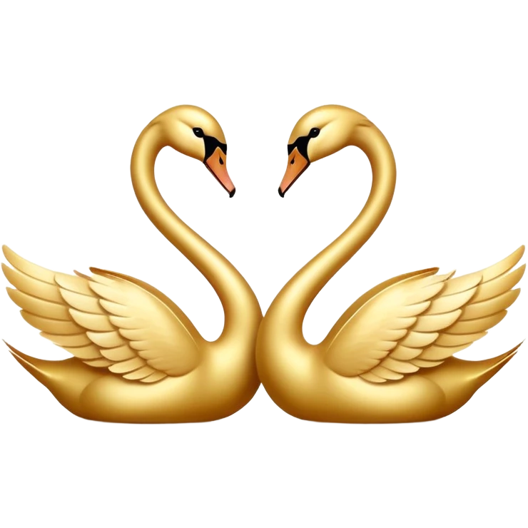 Two golden swans emoji