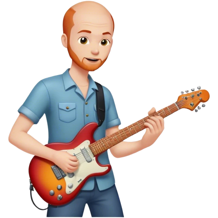 Balding redhead playing electric guitar emoji