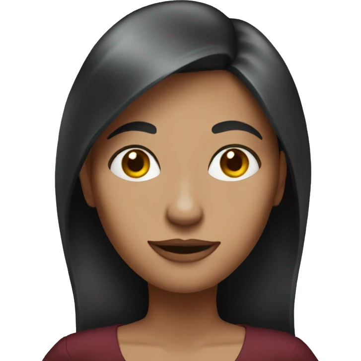 Woman dark red hair with dress with money eyes emoji