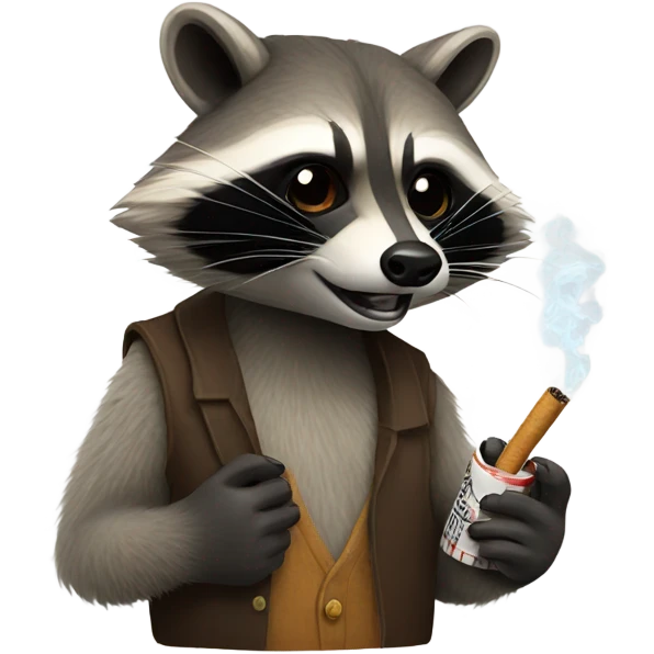 raccoon with cigarette  emoji