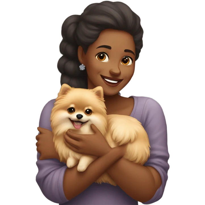 Dog mom with pomeranian  emoji