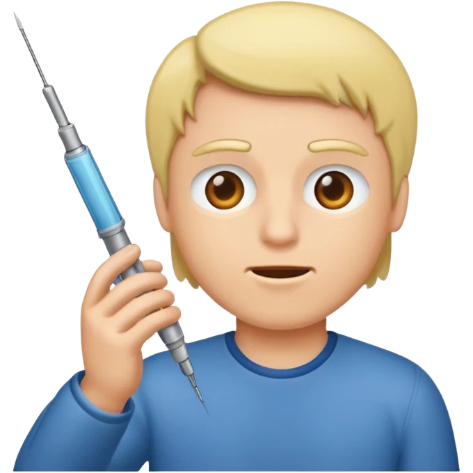 Man shooting up with needle emoji