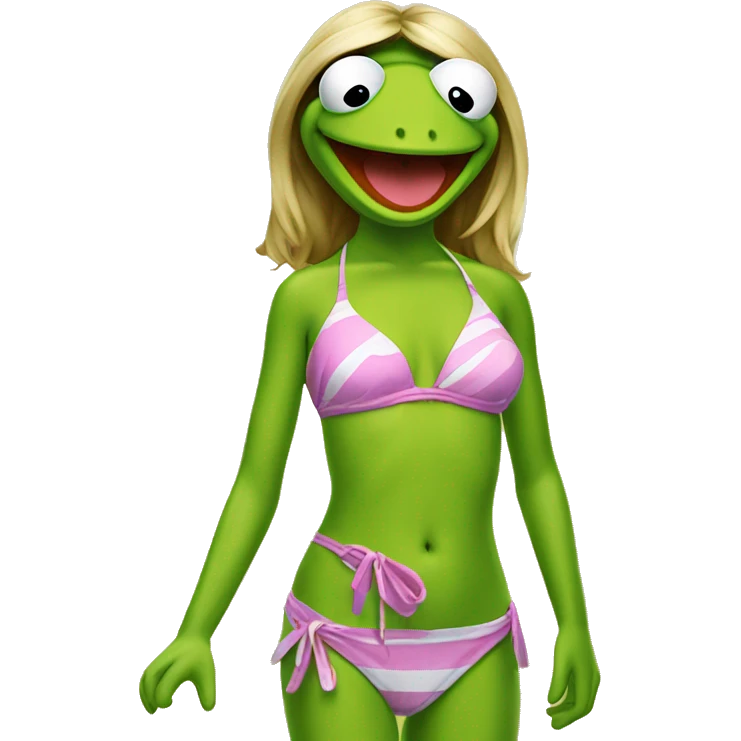 Kermit the frog in a bikini emoji