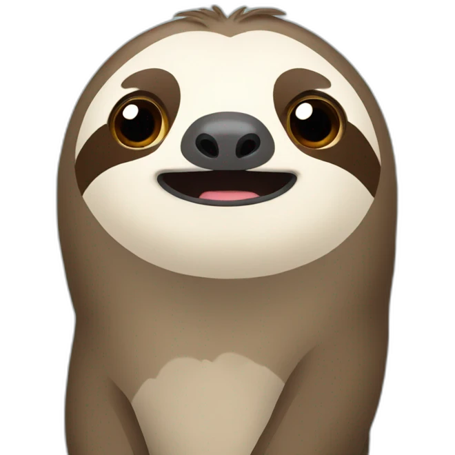 sloth with the word OMG emoji